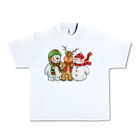 White christmas polar bear reindeer and snowman Urban Heavy Tee - CowGirlArtShop