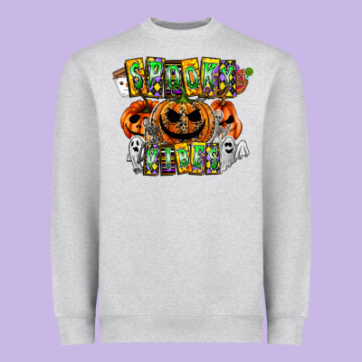 Spooky Vibes Heavyweight Sweatshirt Designed By Cowhidedigitalart
