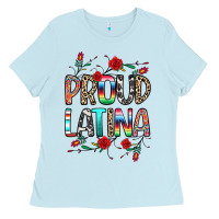 Baby Blue Proud Latina Ladies Tee - texasbilliewilder