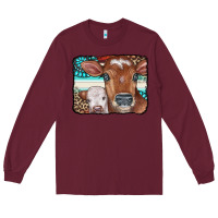 Cows Serape Leopard Gemstone Long Sleeve Tee | Teevron