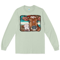 Matcha Cows Serape Leopard Gemstone Long Sleeve Tee - CowCowDesign