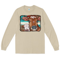 Mushroom Cows Serape Leopard Gemstone Long Sleeve Tee - CowCowDesign