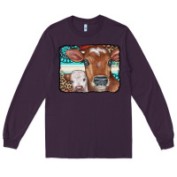 Plum Cows Serape Leopard Gemstone Long Sleeve Tee - CowCowDesign