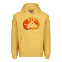 Antique Gold Halloween Witch On Motorcycle Cat & Moon Salem Witch Trials Premium Premium Hoodie - trangStudio