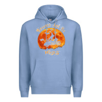 Colony Blue Halloween Witch On Motorcycle Cat & Moon Salem Witch Trials Premium Premium Hoodie - trangStudio