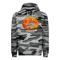 Slate Camo Halloween Witch On Motorcycle Cat & Moon Salem Witch Trials Premium Premium Hoodie - trangStudio
