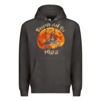 Smoke Halloween Witch On Motorcycle Cat & Moon Salem Witch Trials Premium Premium Hoodie - trangStudio