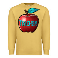 Antique Gold apple teacher Premium Sweatshirt - BarkalooDesign
