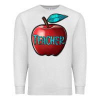 Oatmeal Heather apple teacher Premium Sweatshirt - BarkalooDesign