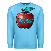 Ocean Blue apple teacher Premium Sweatshirt - BarkalooDesign