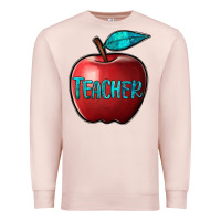 Pale Pink apple teacher Premium Sweatshirt - BarkalooDesign