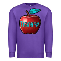 Purple apple teacher Premium Sweatshirt - BarkalooDesign
