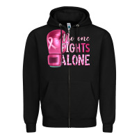 Black Breast cancer no one fights alone boxing Zipper Hoodie - Artiststas
