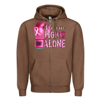 Chestnut Breast cancer no one fights alone boxing Zipper Hoodie - Artiststas