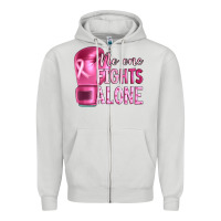 Dove Grey Breast cancer no one fights alone boxing Zipper Hoodie - Artiststas