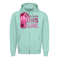 Seafoam Breast cancer no one fights alone boxing Zipper Hoodie - Artiststas