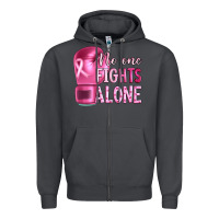 Smoke Breast cancer no one fights alone boxing Zipper Hoodie - Artiststas