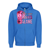 True Royal Breast cancer no one fights alone boxing Zipper Hoodie - Artiststas