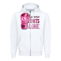 White Breast cancer no one fights alone boxing Zipper Hoodie - Artiststas