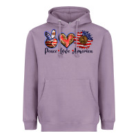 Lavender peace love america Heavyweight Hoodie - BarkalooDesign