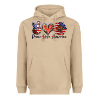 Mushroom peace love america Heavyweight Hoodie - BarkalooDesign