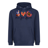 Navy peace love america Heavyweight Hoodie - BarkalooDesign