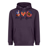 Plum peace love america Heavyweight Hoodie - BarkalooDesign