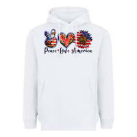 White peace love america Heavyweight Hoodie - BarkalooDesign