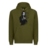 Army Green Normal Is An Illusion - Morticia Addams Premium Hoodie - trangStudio