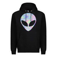 Black Alien Head Colorful Laser Ufo Sighting Believe Area 51 Premium Hoodie - trangStudio