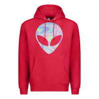 Cardinal Alien Head Colorful Laser Ufo Sighting Believe Area 51 Premium Hoodie - trangStudio