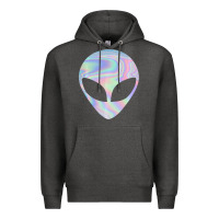 Charcoal Heather Alien Head Colorful Laser Ufo Sighting Believe Area 51 Premium Hoodie - trangStudio