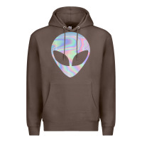 Coffee Alien Head Colorful Laser Ufo Sighting Believe Area 51 Premium Hoodie - trangStudio