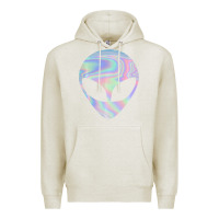 Oatmeal Heather Alien Head Colorful Laser Ufo Sighting Believe Area 51 Premium Hoodie - trangStudio