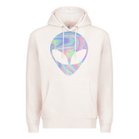 Pale Pink Alien Head Colorful Laser Ufo Sighting Believe Area 51 Premium Hoodie - trangStudio