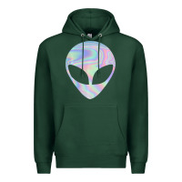 Sports Green Alien Head Colorful Laser Ufo Sighting Believe Area 51 Premium Hoodie - trangStudio
