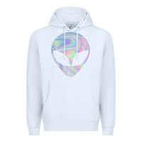 White Alien Head Colorful Laser Ufo Sighting Believe Area 51 Premium Hoodie - trangStudio