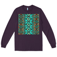 Plum Aztec Turquoise Pattern Long Sleeve Tee - CowCowDesign