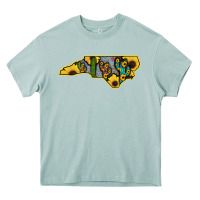 Arona Western North Carolina Map Sunflower Heavy Core Tee - Bettercallsaul