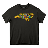 Asphalt Western North Carolina Map Sunflower Heavy Core Tee - Bettercallsaul