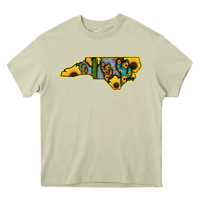 Western North Carolina Map Sunflower Heavy Core Tee by Bettercallsaul | Teevron
