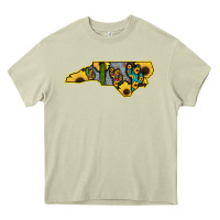 Mossy Western North Carolina Map Sunflower Heavy Core Tee - Bettercallsaul