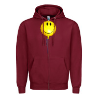 Burgundy Balloon smile Zipper Hoodie - Artiststas