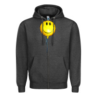 Charcoal Heather Balloon smile Zipper Hoodie - Artiststas