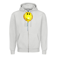 Dove Grey Balloon smile Zipper Hoodie - Artiststas