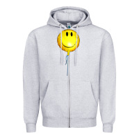Heather Grey Balloon smile Zipper Hoodie - Artiststas