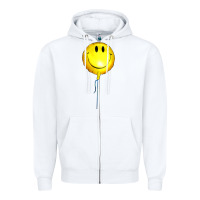 White Balloon smile Zipper Hoodie - Artiststas