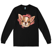 Black chihuahua pink glitter Long Sleeve Tee - Jasminsmagicworld