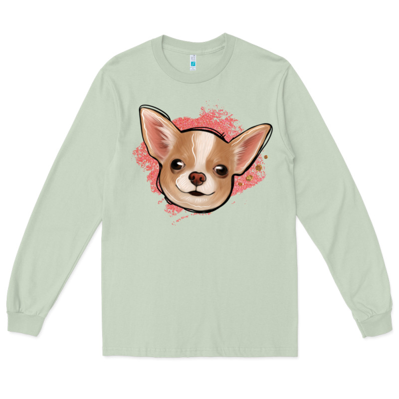 Chihuahua Pink Glitter Long Sleeve Tee by Jasminsmagicworld | Teevron