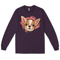 Plum chihuahua pink glitter Long Sleeve Tee - Jasminsmagicworld